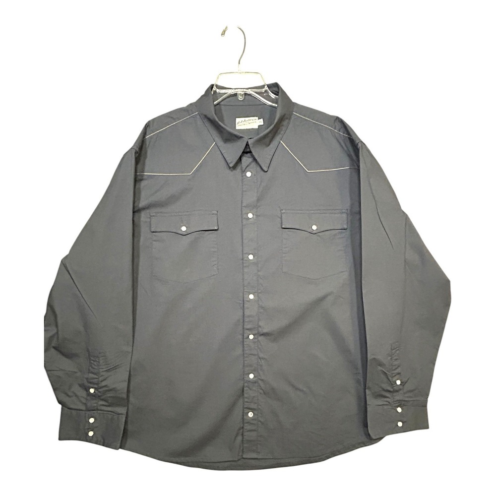 H.J. Justin & Sons Shirt Men's 2XL Embroidered yoke Pearl Snap Western Cowboy